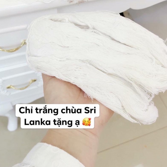 Vòng Tay Chỉ Trắng Cầu Con chùa Sri Lanka Tặng Gieo Duyên